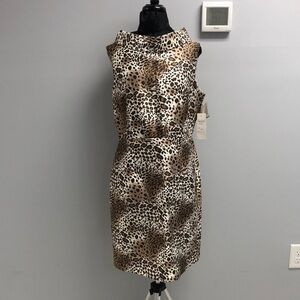 Rickie Freeman Teri Jon animal print sheath dress